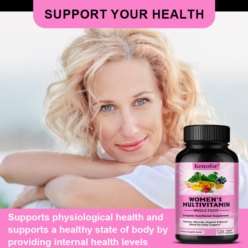 Kenofor® Whole Food Women’s Multivitamin – Natural Organic Blend with Vitamins & Minerals for Daily Energy, Immune & Vitality Support (120 Veggie Capsules)
