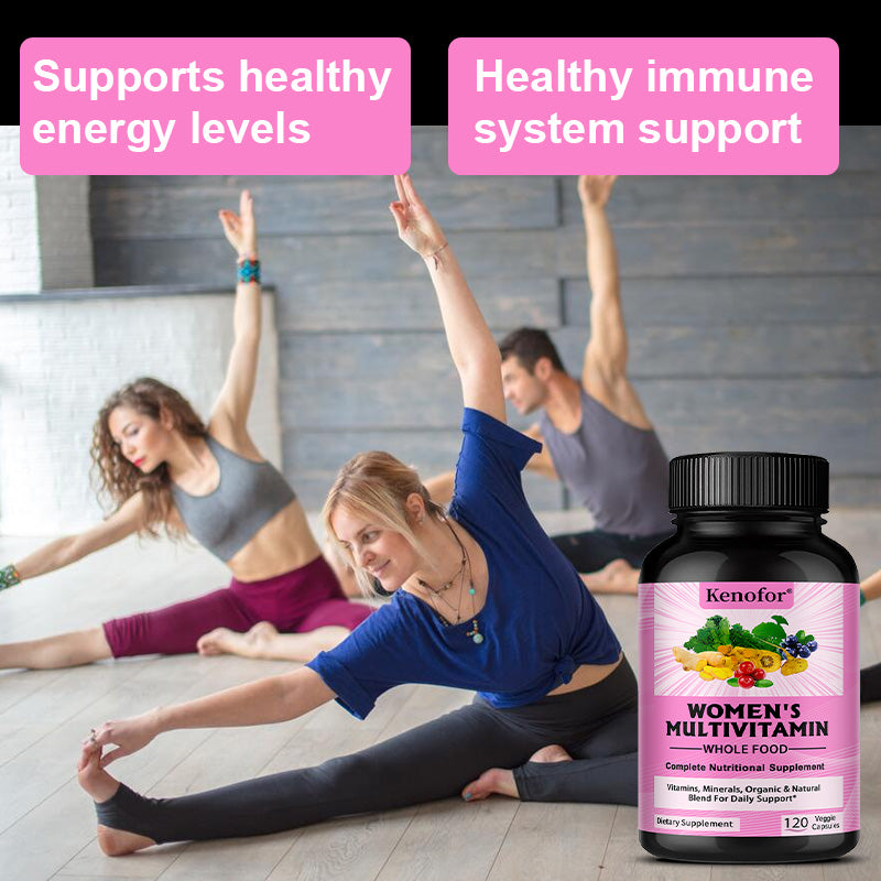 Kenofor® Whole Food Women’s Multivitamin – Natural Organic Blend with Vitamins & Minerals for Daily Energy, Immune & Vitality Support (120 Veggie Capsules)