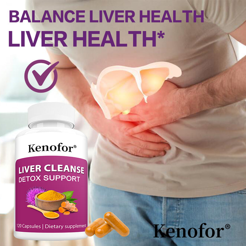Kenofor® Liver Cleanse Detox Support – Milk Thistle & Turmeric Complex Capsules for Daily Liver Health & Vitality (120 Capsules)