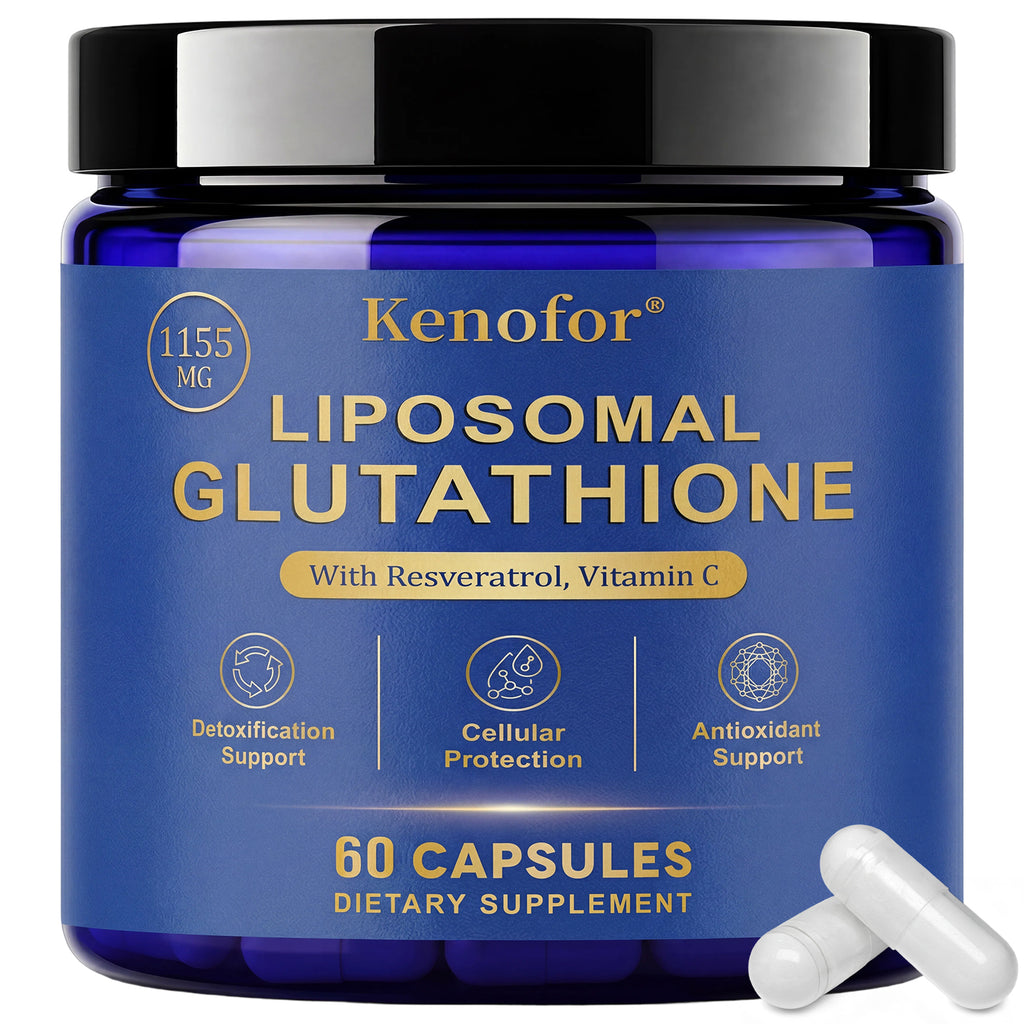 Kenofor Liposomal Glutathione 1155mg Capsules | Antioxidant Supplement with Vitamin C & Resveratrol