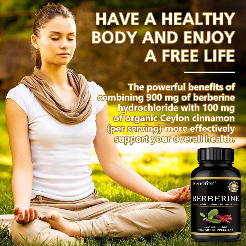 Kenofor® Berberine with Ceylon Cinnamon Capsules – Advanced Glucose Metabolism, Blood Sugar & Weight Support (120 Capsules)