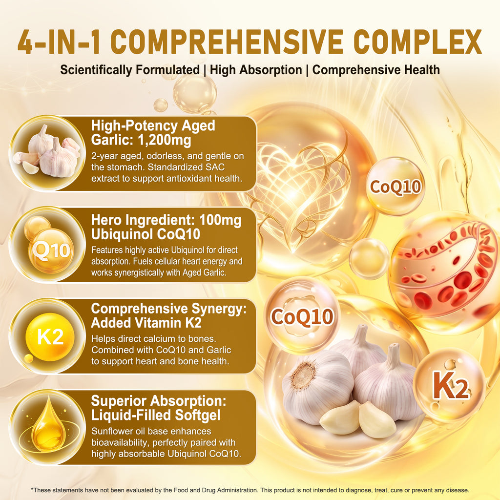 Aged Garlic Extract 1200mg with CoQ10 Ubiquinol – Kenofor