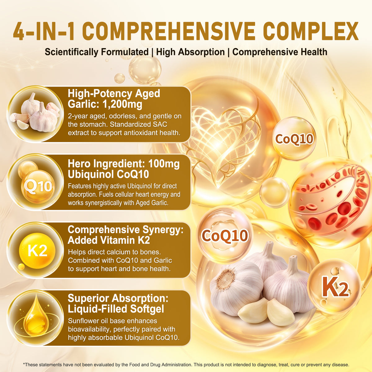 Aged Garlic Extract 1200mg with CoQ10 Ubiquinol – Kenofor