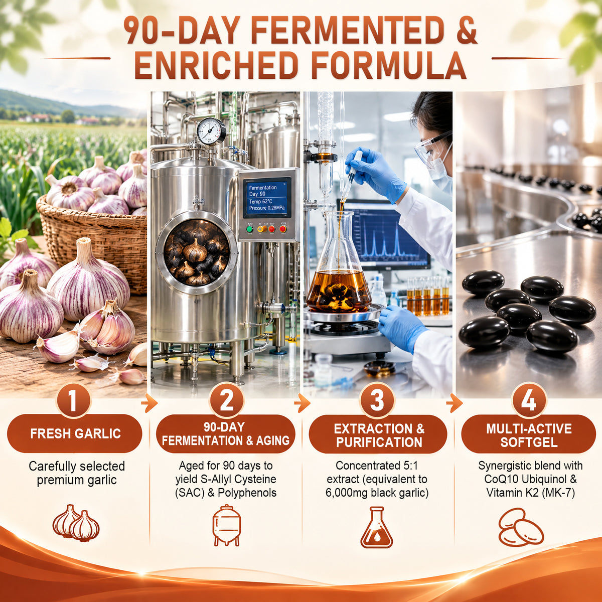 Black Garlic Extract with CoQ10 Ubiquinol & Vitamin K2 – Kenofor