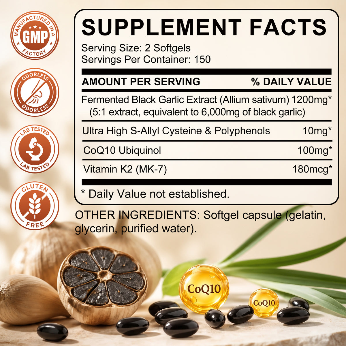 Fermented Black Garlic 1200mg with CoQ10 – Kenofor