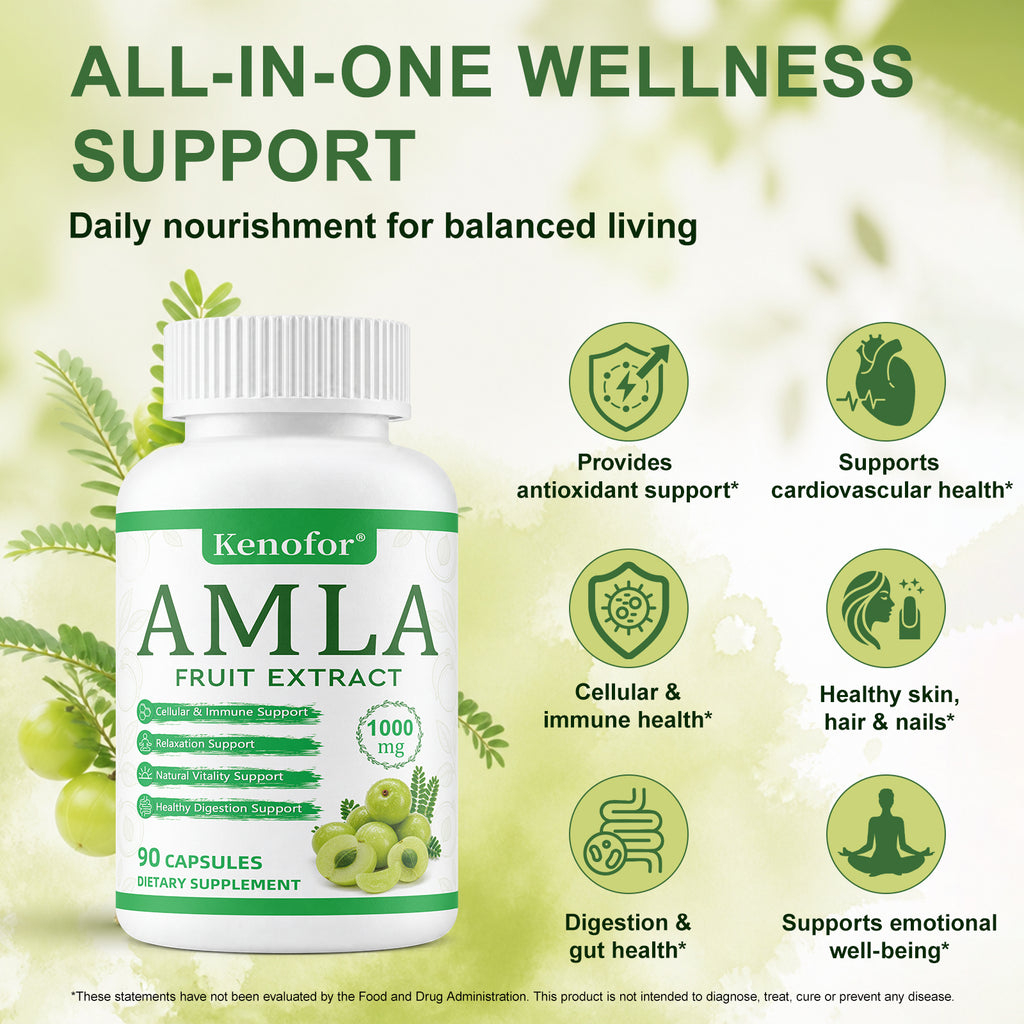 Kenofor Amla Extract Capsules 1000mg | Indian Gooseberry Antioxidant Supplement