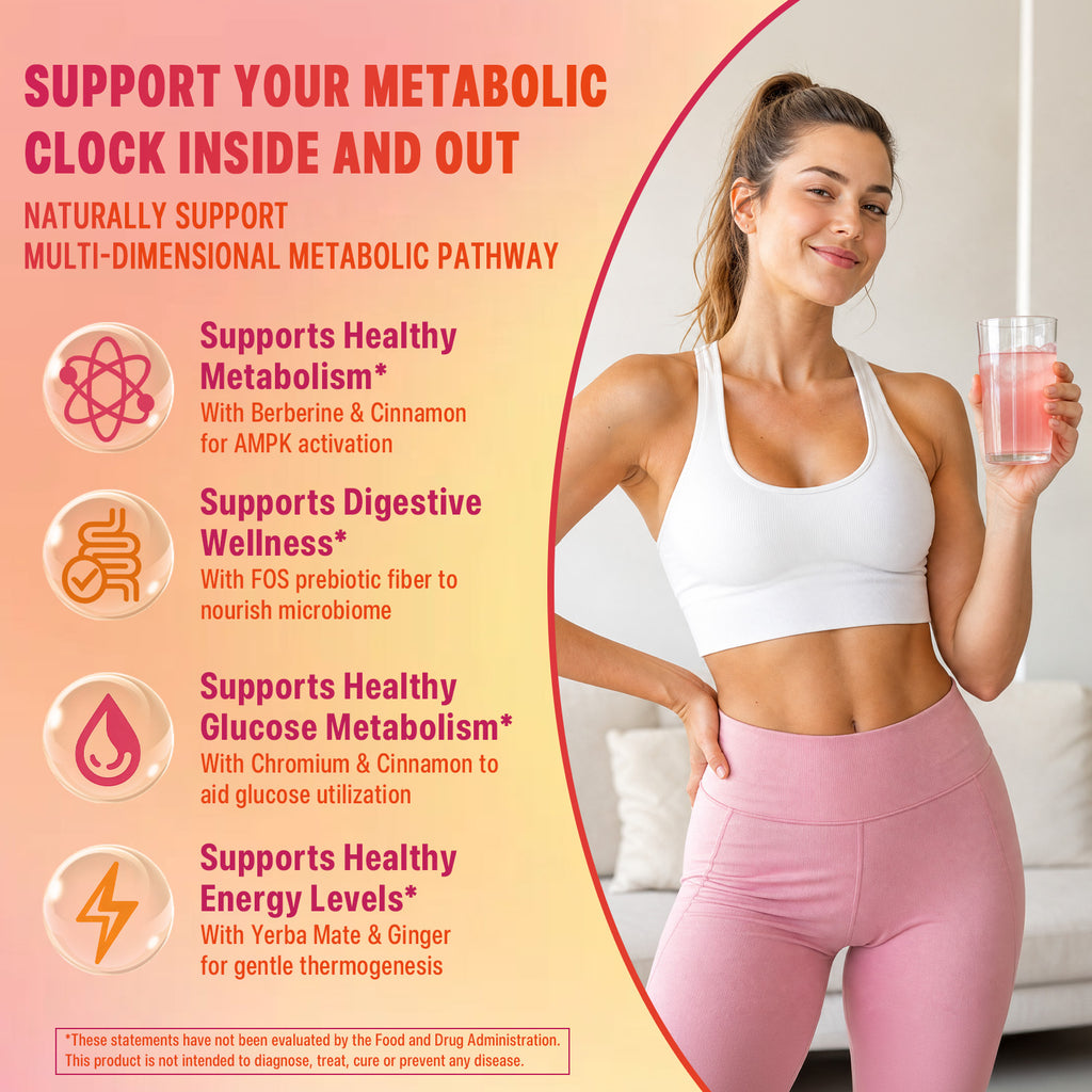 Kenofor Metabolism Support Drink Mix | Berberine & Yerba Mate Daily Wellness Formula with Strawberry Açaí Flavor