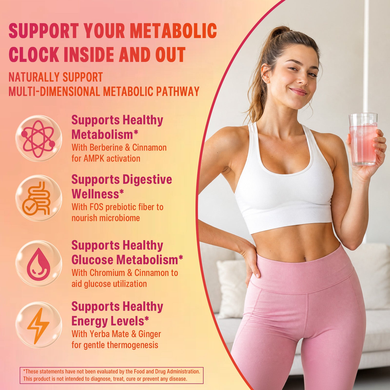 Kenofor Metabolism Support Drink Mix | Berberine & Yerba Mate Daily Wellness Formula with Strawberry Açaí Flavor