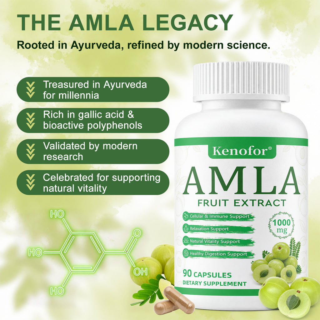 Kenofor Amla Extract Capsules 1000mg | Indian Gooseberry Antioxidant Supplement