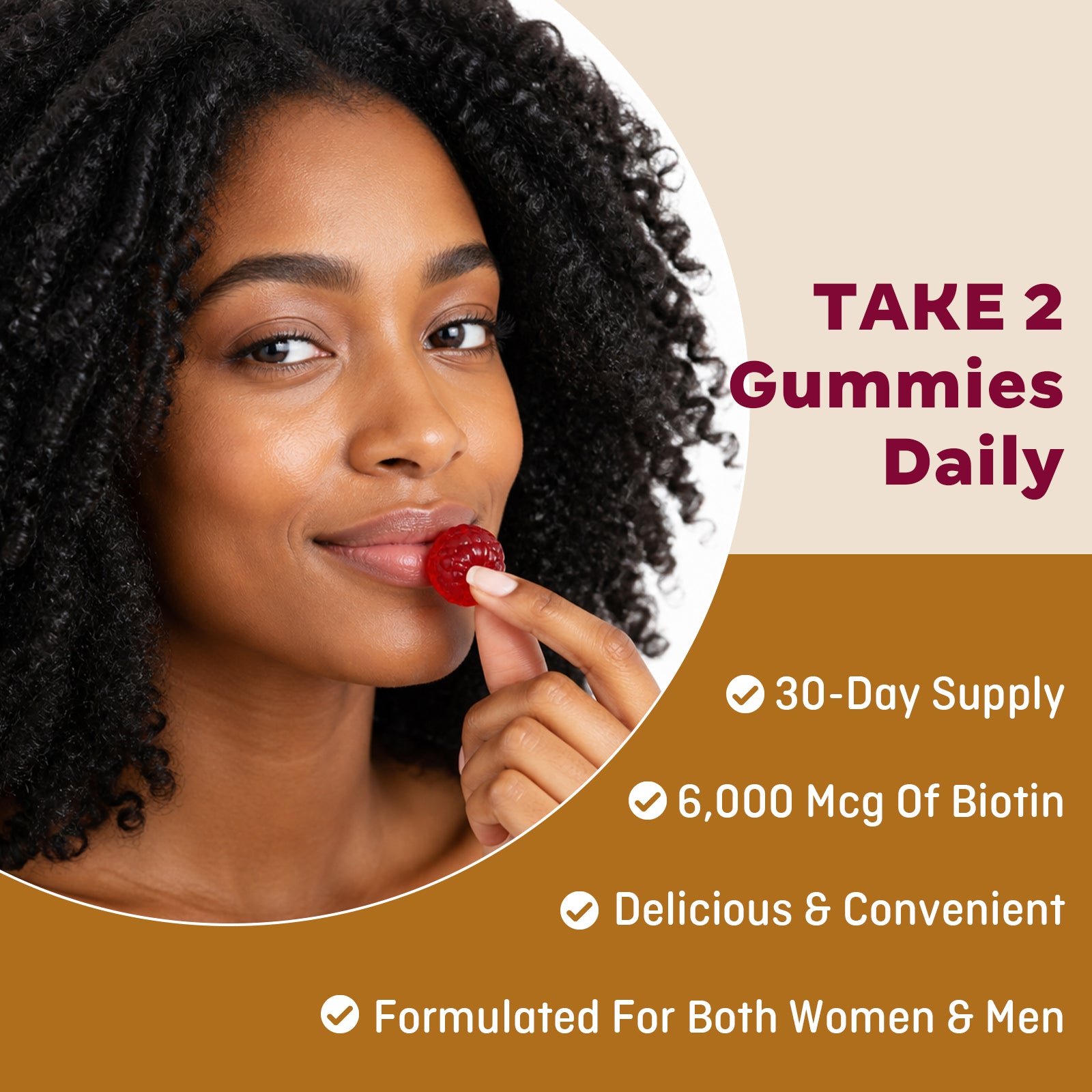 Kenofor Biotin Hair Skin & Nails Gummies | 6,000 mcg Biotin + Vitamins C & E